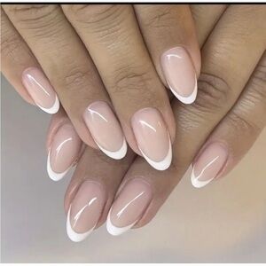 24 pcs Elegant French Manicure Press on Nail